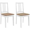 Image de vidaXL 2x Bois Solide Chaise à Dîner et Coussins Blanc et Crème Salle à Manger 247634