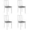 Image de vidaXL 4x Bois Solide Chaises à Dîner avec Coussins Blanc Cuisine Repas 247637