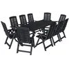 Image de vidaXL Ensemble de Salle à Manger de Jardin 11pcs Plastique Anthracite Meuble 276182