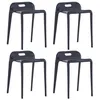 Image de vidaXL 4x Tabourets Empilables Tabouret de Cuisine Tabouret de Salle à Manger Tabouret de Bar Comptoir Bistrot Maison Noir 247281