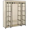Image de vidaXL Armoire avec compartiments et tiges Crème 150x45x176 cm Tissu