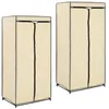 Image de vidaXL 2 pcs Garde-robes Crème 75x50x160 cm