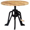 Image de vidaXL Table dappoint 60x(46-63) cm Bois de manguier massif et fonte