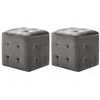 Image de vidaXL 2 pcs Tables de chevet Gris 30x30x30 cm Tissu velours 249017