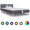 Image de vidaXL Cadre de lit avec LED sans matelas gris similicuir 90x200 cm 280856