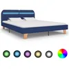 Image de vidaXL Cadre de lit avec LED sans matelas bleu tissu 160x200 cm 280904