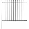 Image de vidaXL Clôture de jardin avec dessus en forme de lance en acier 181 x 150 cm Noir 144927