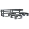 Image de vidaXL Salon de jardin palette 4 pcs Bois Gris