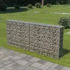 Image de Mur à gabion - vidaXL - 200 x 20 x 85 cm - Acier galvanisé - Couleur argenté - Capacité 1400 kg/m³