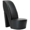 Image de vidaXL Chaise en forme de chaussure à talon haut noir similicuir 248647