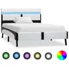 Image de vidaXL Cadre de lit avec LED sans matelas blanc et noir 90x200 cm 280297