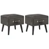 Image de Table de chevet - VIDAXL - Gris - 40x35x40 cm - Velours