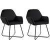 Image de vidaXL 2x Chaises de Salle à Manger Chaises à Dîner Chaises de Cuisine Siège de Cuisine Chaises de Repas Salon Maison Noir 249805