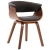 Image de vidaXL Chaise de salle à manger Gris Bois courbé et tissu