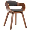 Image de Chaise de salle à manger - VIDAXL - Gris foncé - Tissu et bois courbé