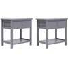 Image de vidaXL Tables de chevet 2 pcs Gris 40x29x42 cm Bois de Paulownia