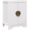 Image de vidaXL Table de chevet Blanc 38 x 28 x 52 cm Bois de Paulownia