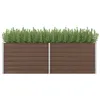 Image de vidaXL Bac de Jardin en Acier Galvanisé 240x80x77 cm Marron Résistant Fond Ouvert Bac à Fleurs et Légumes DIY 45713