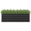 Image de vidaXL Bac de Jardin en Acier Galvanisé 160x40x45 cm Anthracite Fond Ouvert Bac à Fleurs et Légumes DIY 45731