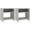 Image de vidaXL 2 pcs Tables de chevet Gris béton 40 x 30 x 40 cm Aggloméré