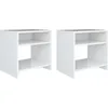 Image de vidaXL 2 pcs Tables de chevet Blanc brillant 40 x 30 x 40 cm Aggloméré