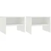 Image de vidaXL 2 pcs Tables de chevet Blanc 40 x 30 x 30 cm Aggloméré