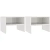 Image de vidaXL 2 pcs Tables de chevet Blanc brillant 40 x 30 x 30 cm Aggloméré