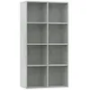 Image de VidaXL Bibliothèque/Buffet Gris béton 66 x 30 x 130 cm Aggloméré
