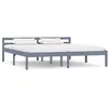 Image de vidaXL Cadre de lit Gris Bois de pin massif 180 x 200 cm