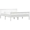 Image de vidaXL Cadre de Lit Sommier à Lattes Lit Double Lit Adulte Lit Coffre Chambre à Coucher Maison Intérieur Blanc 160x200 cm 283218