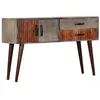 Image de vidaXL Table console Gris 120x35x75 cm Bois de manguier massif brut