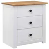 Image de Table de chevet - VIDAXL - Gamme Panama - 3 tiroirs - Blanc - Bois de pin massif