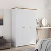 Image de vidaXL Pin Garde-robe à 3 Portes Penderie Armoire de Rangement Stockage Armoire de Vêtements Chambre à Coucher Maison Blanc 282663