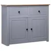 Image de vidaXL Buffet Gris 93x40x80 cm Pin solide Assortiment Panama 282698