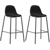 Image de vidaXL Chaises de bar 2 pcs Noir Tissu