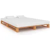 Image de vidaXL Cadre de lit de palette Marron Bois de pin massif 160 x 200 cm