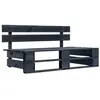 Image de Banc palette - vidaXL - 45762 - Bois Noir - 110x65x55 cm - 2 personnes