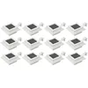 Image de vidaXL 12x Lampes Solaires à LED Carrées dExtérieur Applique Murale Lumière de Jardin Eclairage Lampe de Clôture Toit Allée 277137