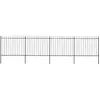 Image de vidaXL Clôture de jardin avec dessus en forme de lance en acier 671 x 150 cm Noir 277632