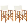 Image de vidaXL Chaises de metteur en scène lot de 2 Bois massif dacacia 45946