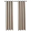 Image de vidaXL Rideaux occultants avec anneaux en métal 2 pcs Beige 140x225 cm