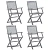 Image de vidaXL 4x Bois dAcacia Solide Chaises Pliables dExtérieur Chaises de Patio Chaises de Terrasse Chaises de Jardin 46334