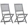Image de vidaXL Chaises pliables dextérieur 2 pcs Bois dacacia solide