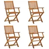 Image de vidaXL Chaises pliables dextérieur lot de 4 Bois dacacia solide 46338