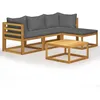 Image de vidaXL Mobilier de Jardin 5 pcs avec Coussins Salon de Jardin Meuble dExtérieur Mobilier de Terrasse Mobilier de Patio Bois 45914