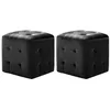 Image de vidaXL 2 pcs Poufs Noir 30 x 30 x 30 cm Tissu velours
