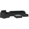 Image de Salon de jardin - vidaXL - 6 pcs - Résine tressée noire - Coussins inclus - Acier laqué