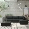 Image de Salon de jardin - vidaXL - 5 pcs - Résine tressée - Noir - Coussins confortables