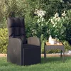 Image de vidaXL Chaise inclinable de jardin et coussin Résine tressée Noir 46066