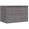 Image de vidaXL Boîte de rangement de jardin Gris 150x100x100 cm Résine tressée